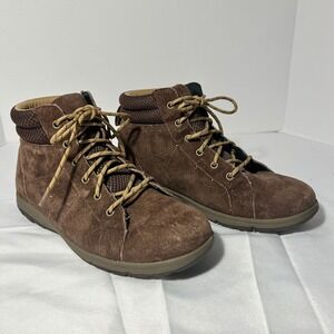 Duluth Trading Co Womens Brown Suede Leather Ankle Boots Size 9 39703 Lace Up